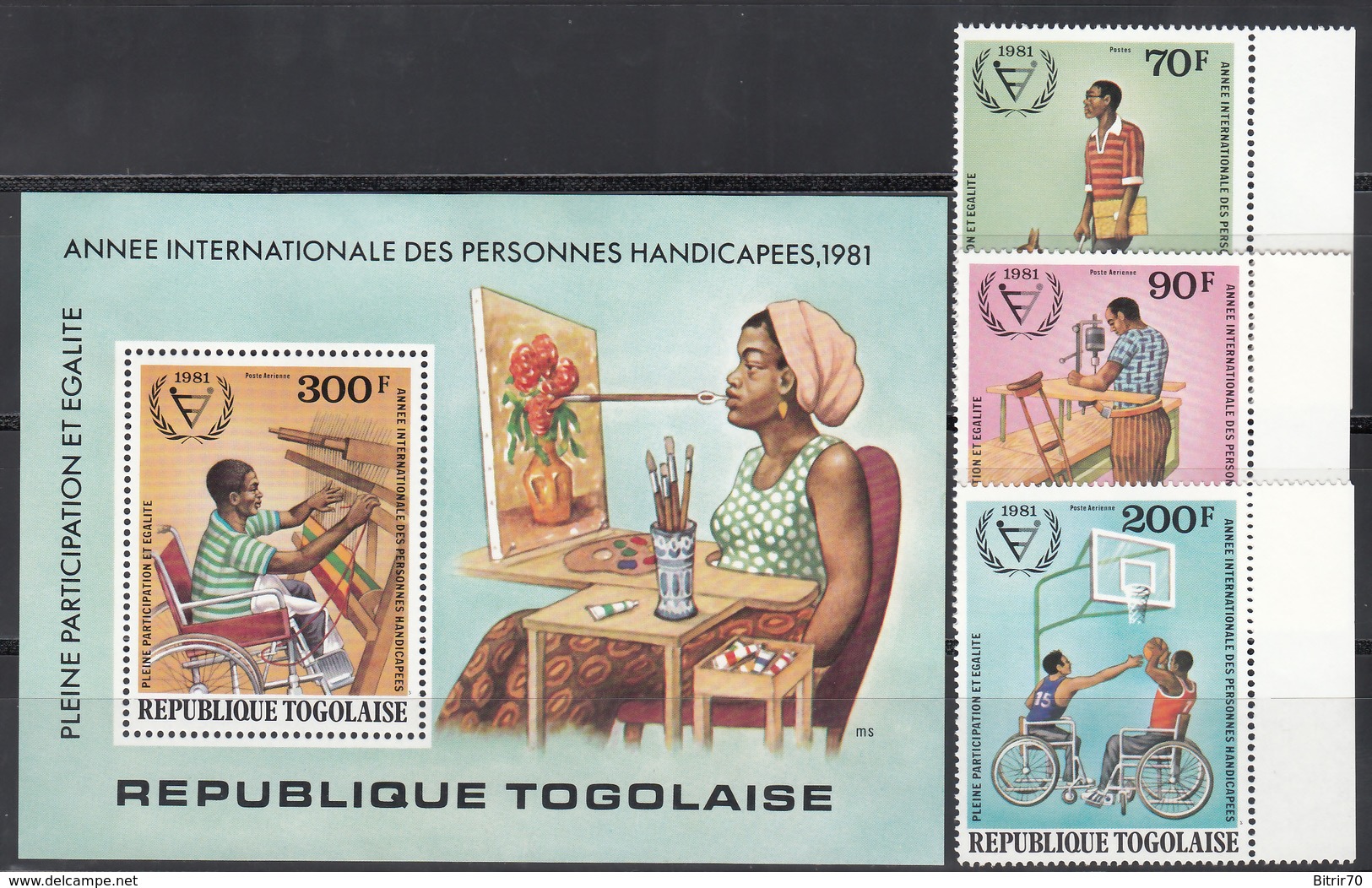1981   Yvert Nº 1062, A-462 / 463, HB 160  MNH, Año Internacional De Las Personas Con Discapacidad - Togo (1960-...)