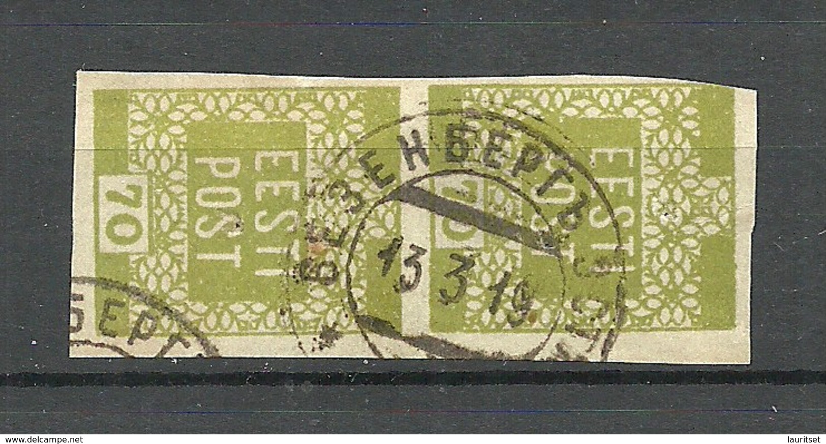 ESTLAND ESTONIA 1918 WESENBERG Rakvere Michel 4 Provisional Cyrillic Cancel NB! Nadellöcher Pin Holes - Estland