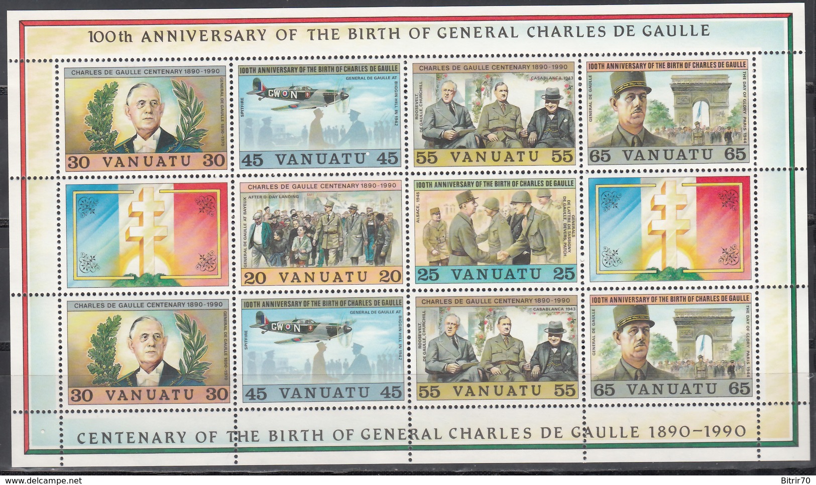 1990 YVERT Nº HB 17 MNH,  100th Birtday Of Charles De Gaulle - Vanuatu (1980-...)
