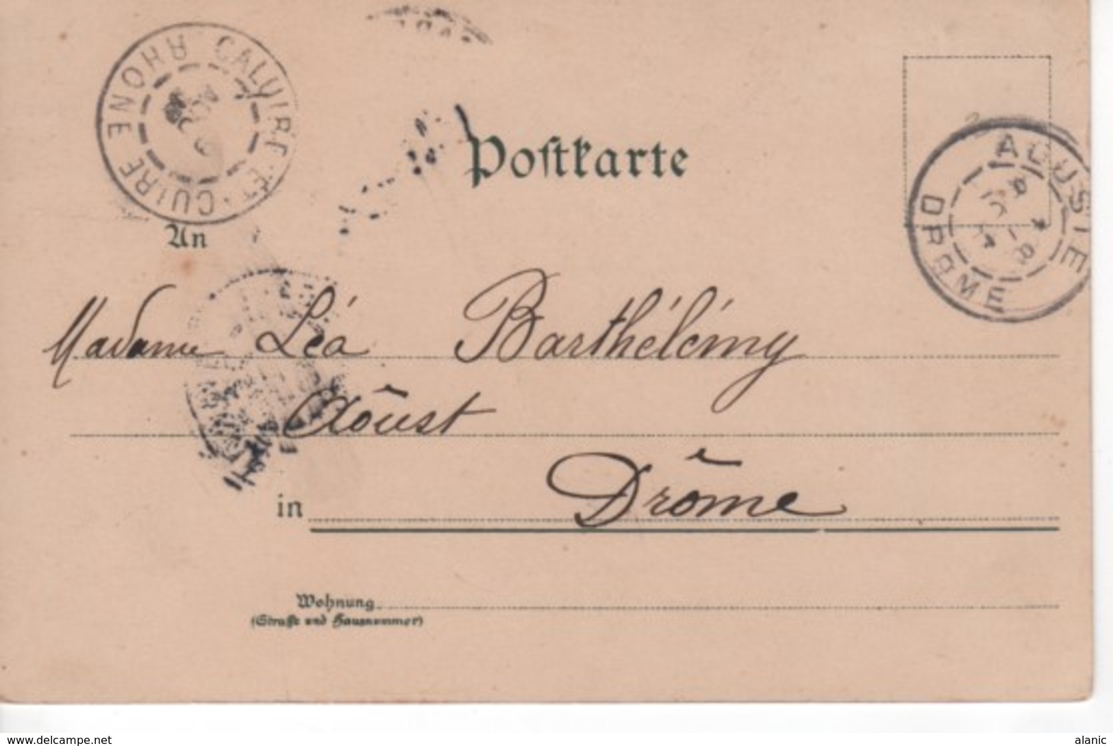 1900-29 Blanc N°111 S/Carte Postale : MIESBACH  D: 09/08/07  SALUIRE (69) Pour  AOUSTE (Drôme)10/08/07  TBE - 1900-29 Blanc