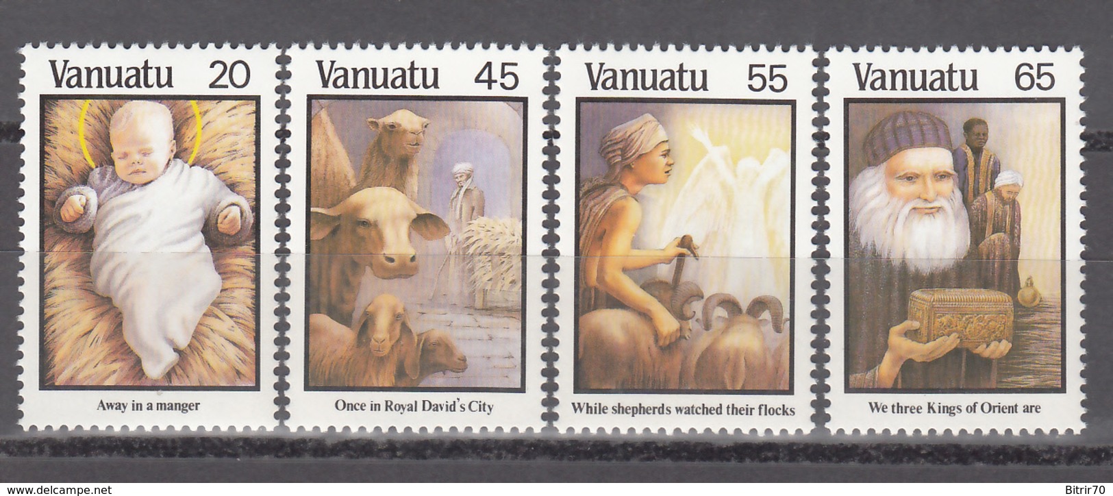 1987  YVERT Nº 788 / 791  MNH,  Navidad, Canciones Navideñas - Vanuatu (1980-...)