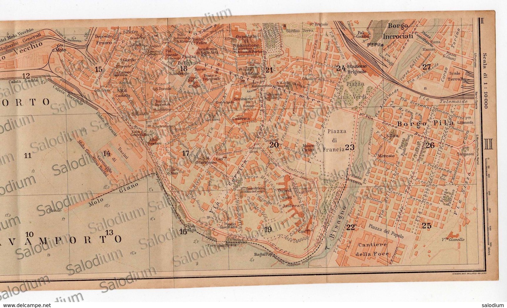 1910 - GENOVA - PORTO  - Mappa Cartina - Altri & Non Classificati