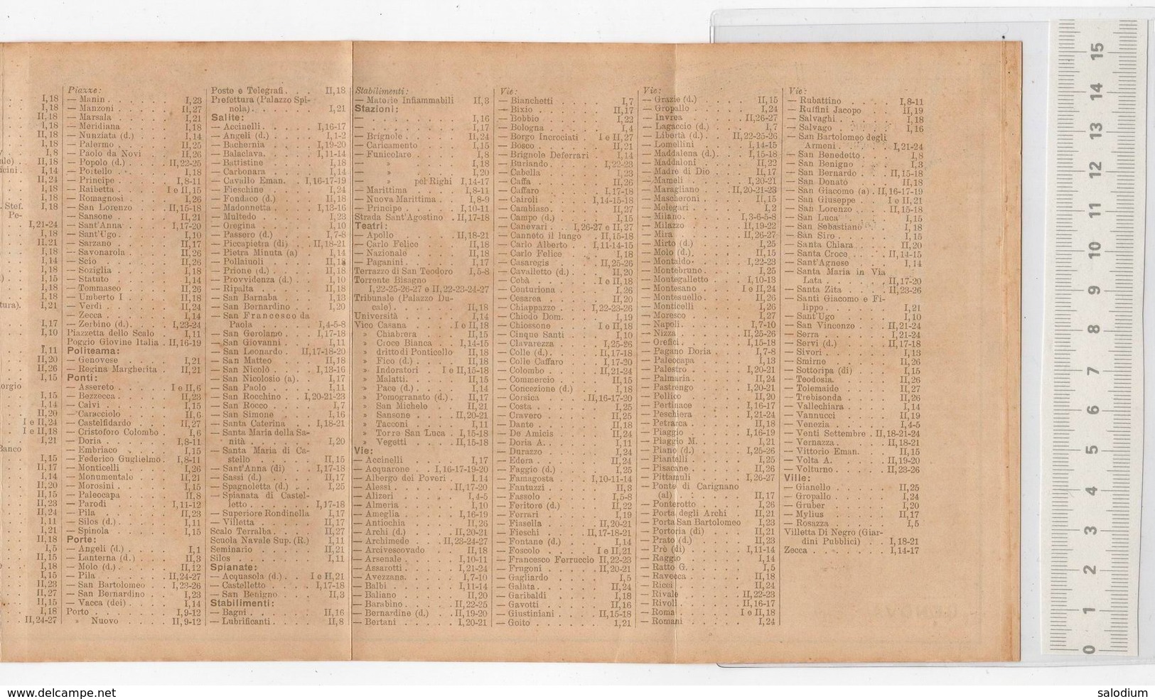 1910 - GENOVA - PORTO  - Mappa Cartina - Altri & Non Classificati