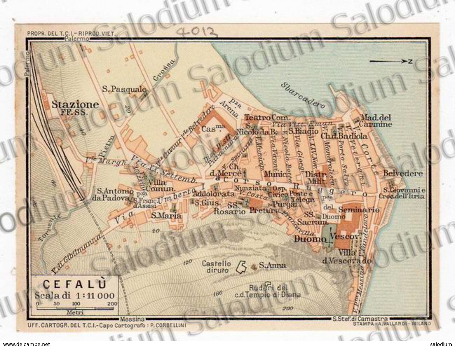 1910 - CEFALU' - SICILIA  - Mappa Cartina - Altri & Non Classificati