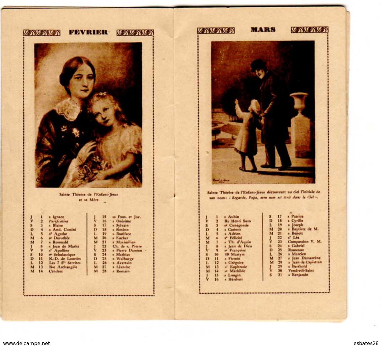 CALENDRIER  1934 De Ste Thérèse De L'enfant-Jésus -RELIGION   Edité Par L'office  Central De LISIEUX Alb 2019 10 - Petit Format : 1921-40