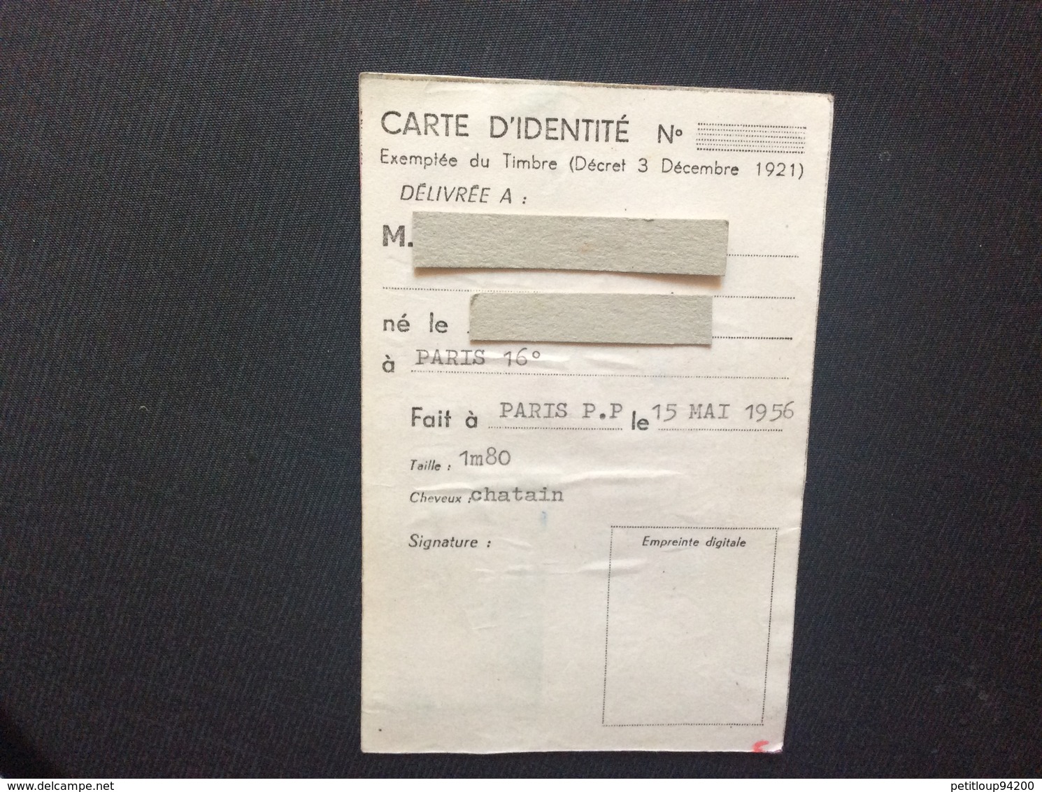 CARTE PREFECTURE DE POLICE Laisser Passer Et Circuler ANNÉE 1956 - Politie & Rijkswacht