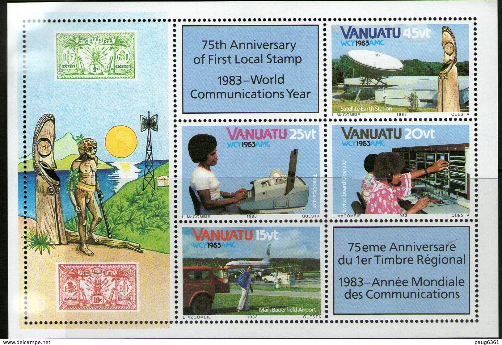 VANUATU 1983 ANNEE DES TELECOMS YVERT  N°B5  NEUF MNH** - Vanuatu (1980-...)