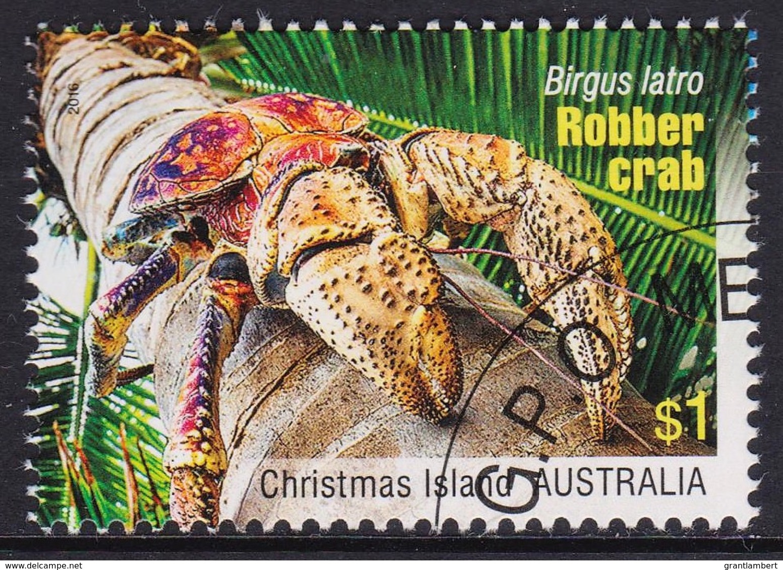 Christmas Island 2016 Robber Crab $1 CTO - - Christmas Island