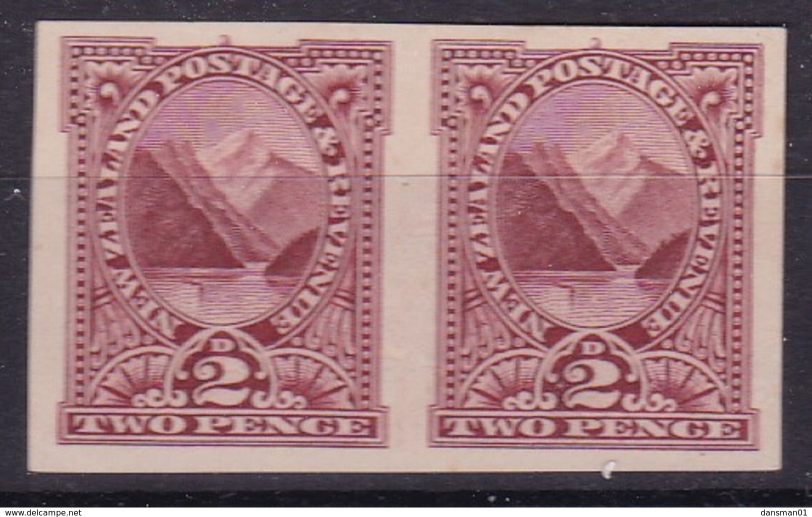 New Zealand 1898 2d Plate Proof On Card - Unused Stamps