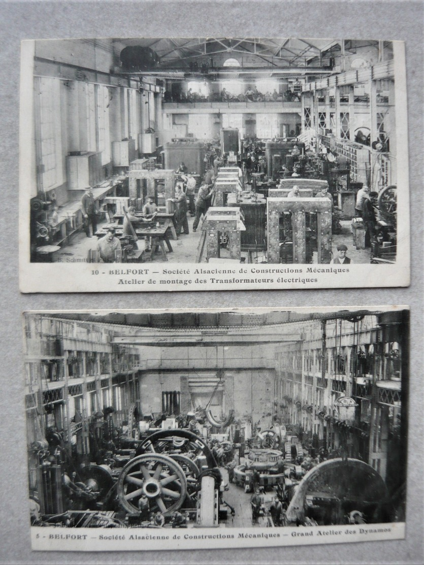 BELFORT Lot 8 Cpa Société Alsacienne De Constructions Mécaniques - Atelier Machine A Vapeur Cachet Caserne Travailleurs - Belfort - Ville