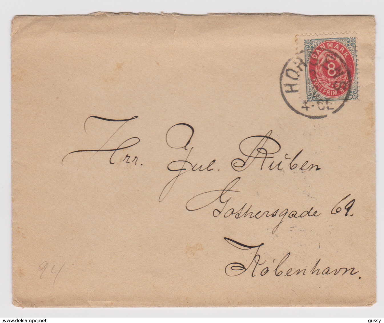 DANEMARK: Lettre De Horsens à Kjobenhavn Du 3.02.1894 - Briefe U. Dokumente