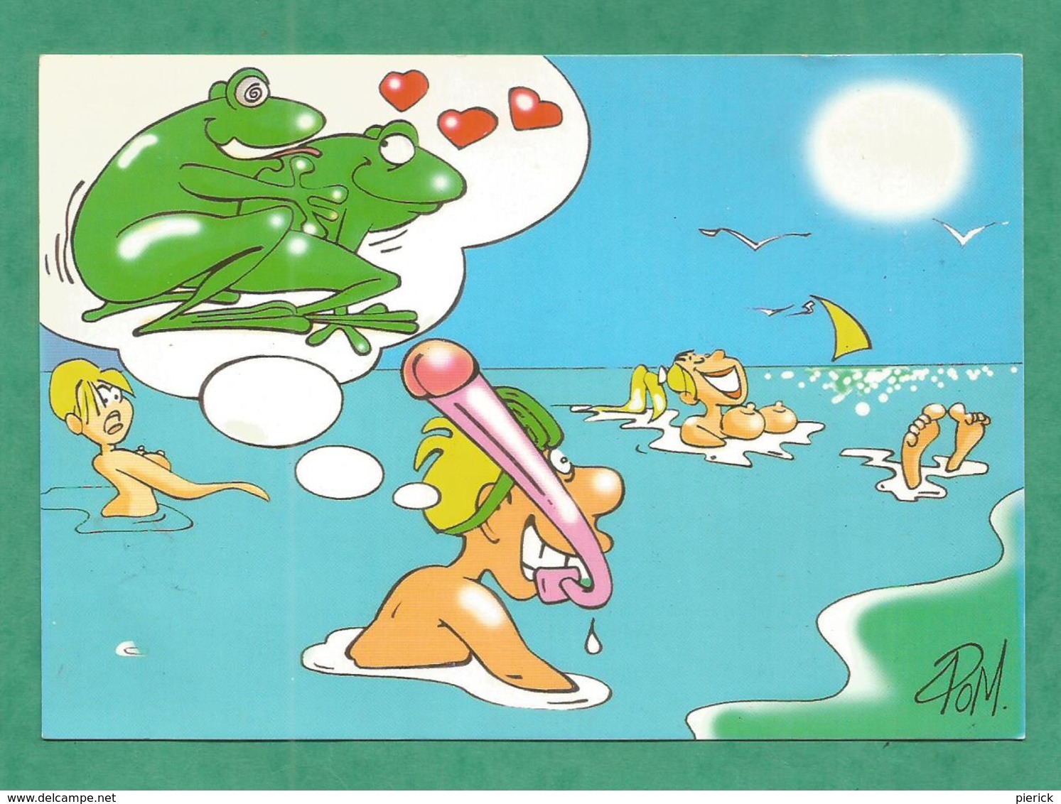 CARTE POSTALE CPM ILLUSTRATEUR HUMOUR NU POMEDIO POM  SEINS TITS GRENOUILLE FROG - Humour