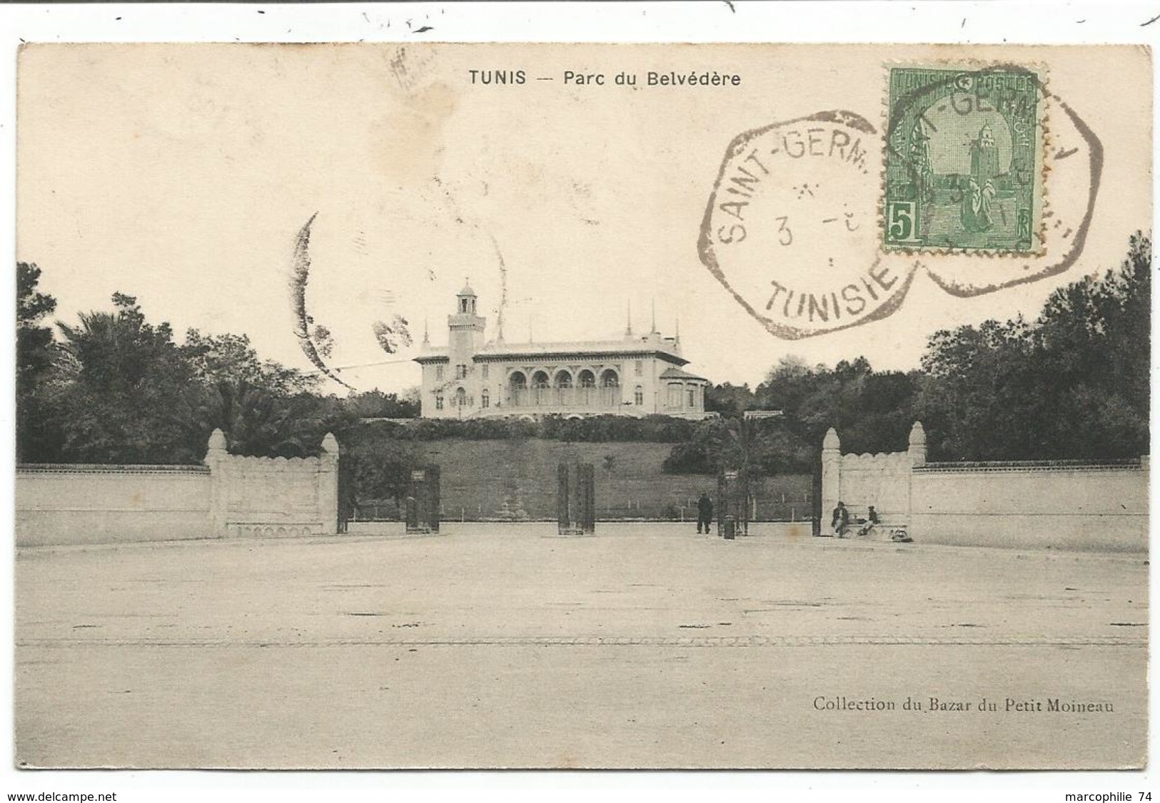 TUNISIE 5C AU RECTO CARTE C. HEX SAINT GERMAIN 1911 - Brieven En Documenten