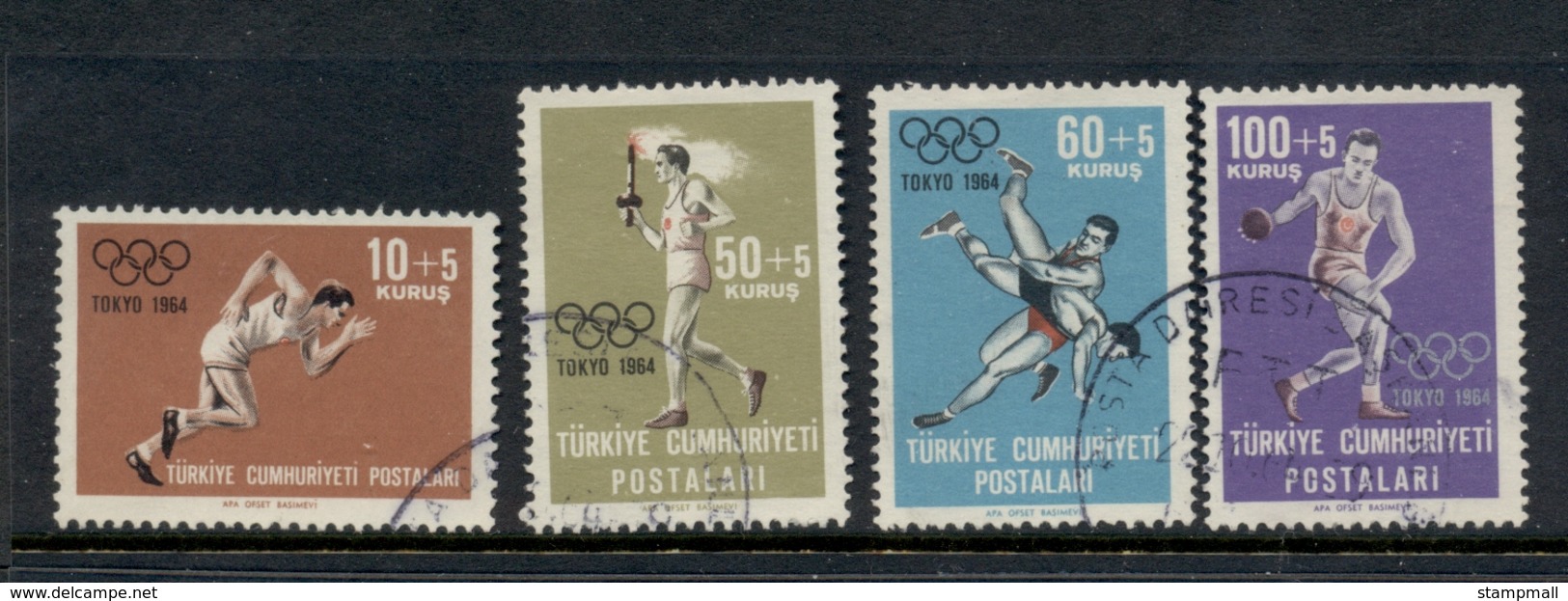 Turkey 1964 Summer Olympics Tokyo FU - Unused Stamps