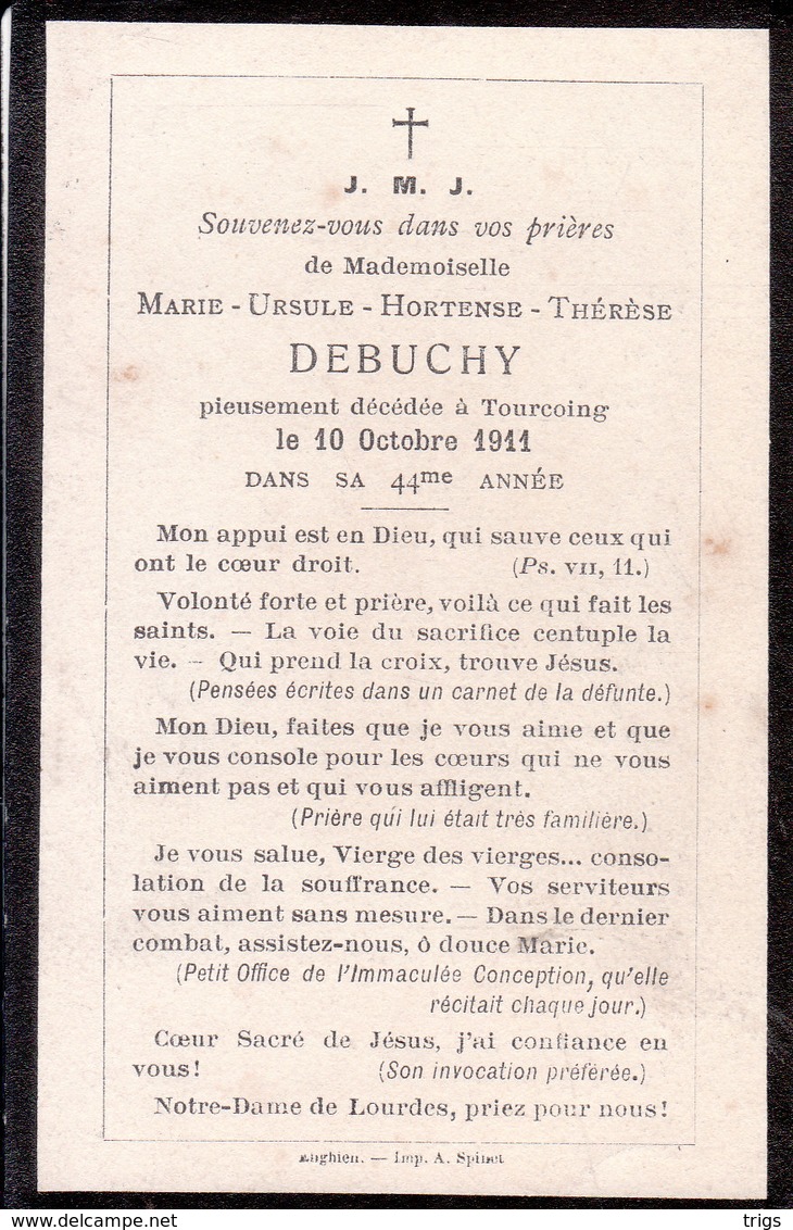 Marie Ursule Hortense Thérèse Debuchy (1867-1911) - Images Religieuses