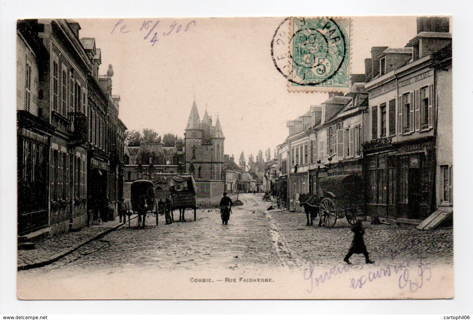 - CPA CORBIE (80) - Rue Faidherbe 1906 - Photo Breger - - Corbie