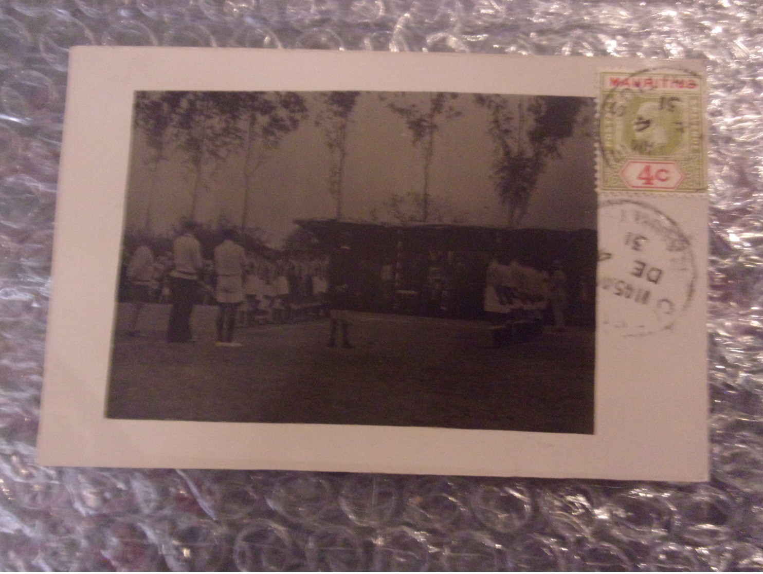 ILE MAURICE MAURITUS BELLE OBLITERATION STAMP TIMBRE  CARTE PHOTO  1931 FETE CEREMONIE 4 CENTIMES ROUGE - Mauritius