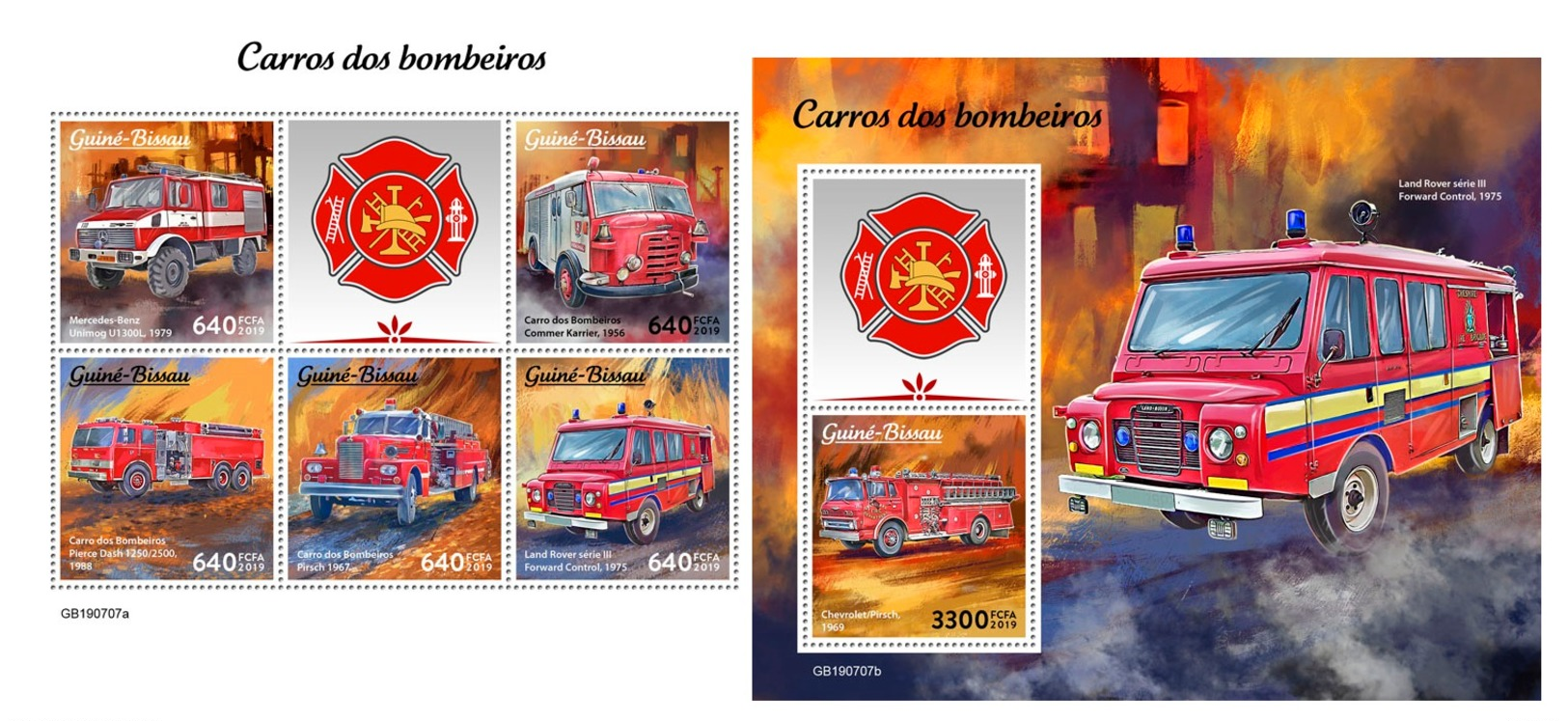 Guinea Bissau 2019 Fire Engines Fire Brigades MS+S/S GB190707 - Other & Unclassified