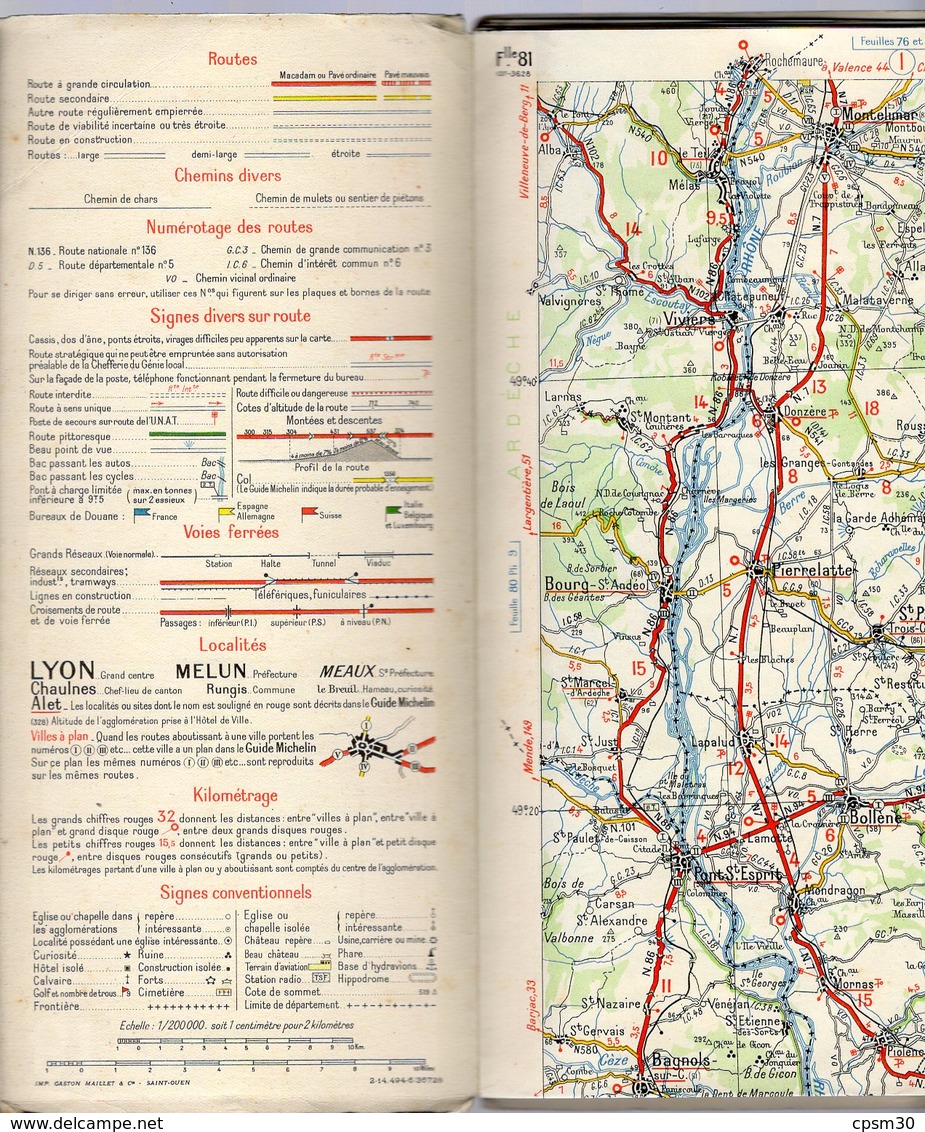 Carte Géographique MICHELIN - N° 081 AVIGNON - DIGNE N° 127-3628 - Strassenkarten