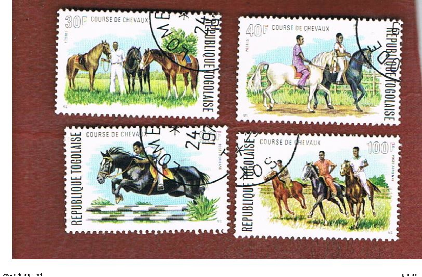 TOGO  - SG 1028.1031  -   1974  HORSE RACING (COMPLET SET OF 4)  - USED ° - Togo (1960-...)