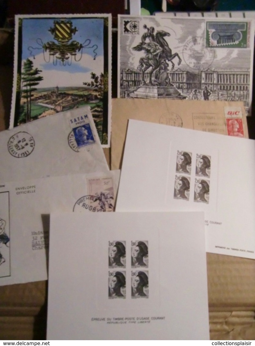 FRANCE LIQUIDATION UN GROS CARTON TIMBRES FDC DOCUMENTS DE TOUT DE TOUT A DECOUVRIR DERNIER LOT