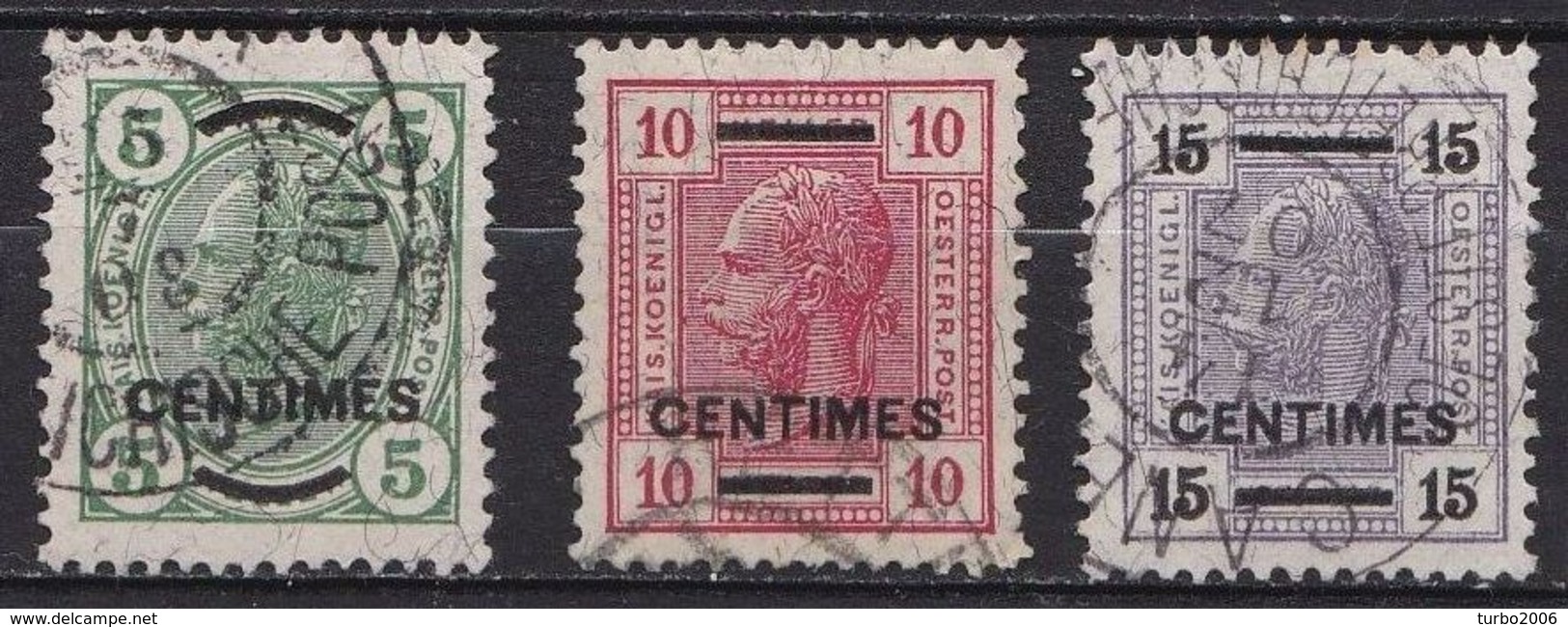 CRETE 1906-07 Austrian Office With Black Overprint Used Set Vl.14 / 16 - Kreta