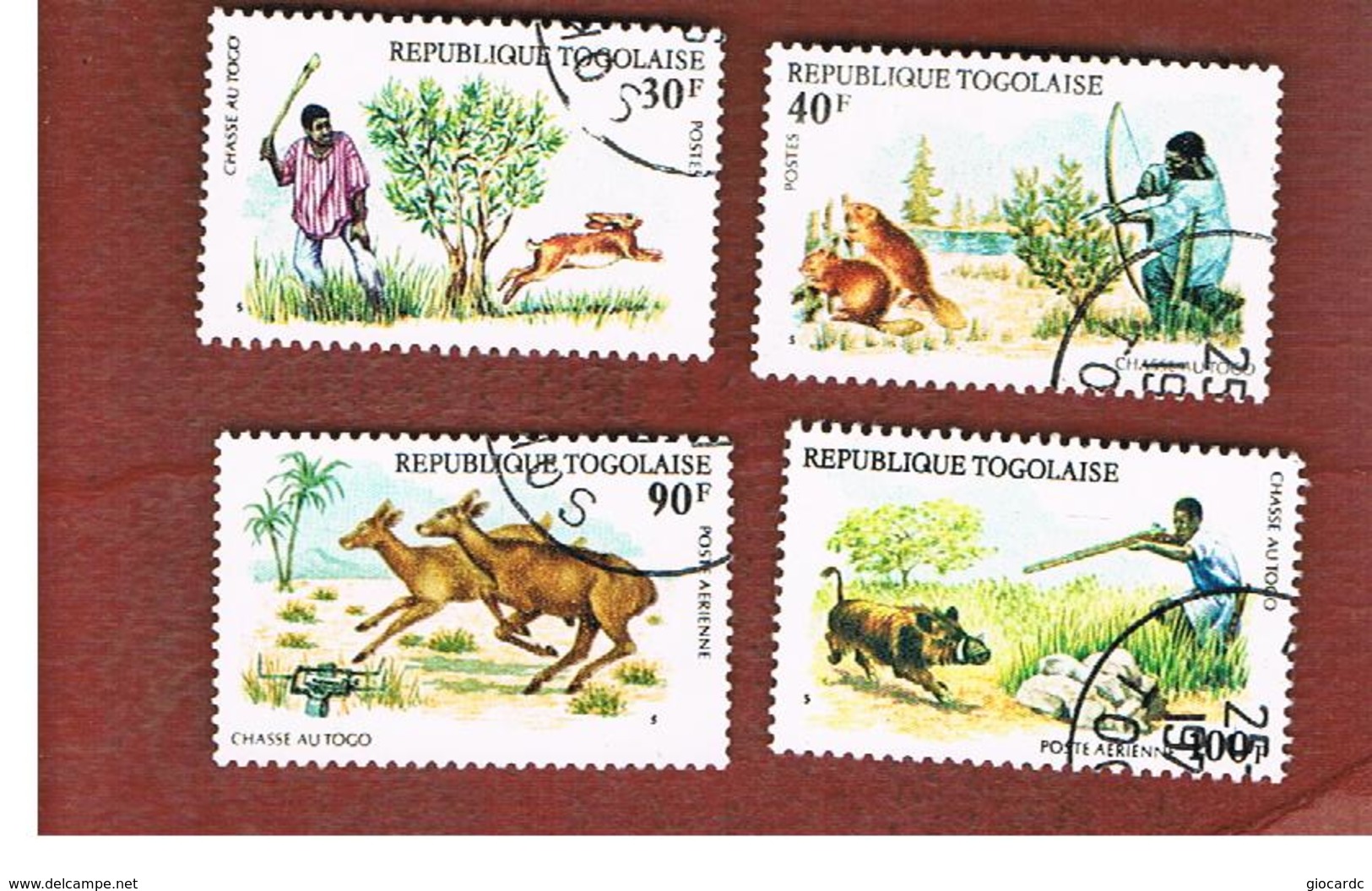 TOGO  - SG 1078.1081  -   1975 HUNTING   (COMPLET SET OF 4) - USED ° - Togo (1960-...)