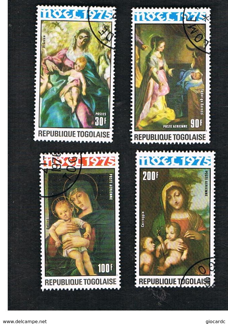 TOGO  - SG 1111.1115  -   1975  CHRISTMAS: PAINTINGS - USED ° - Togo (1960-...)