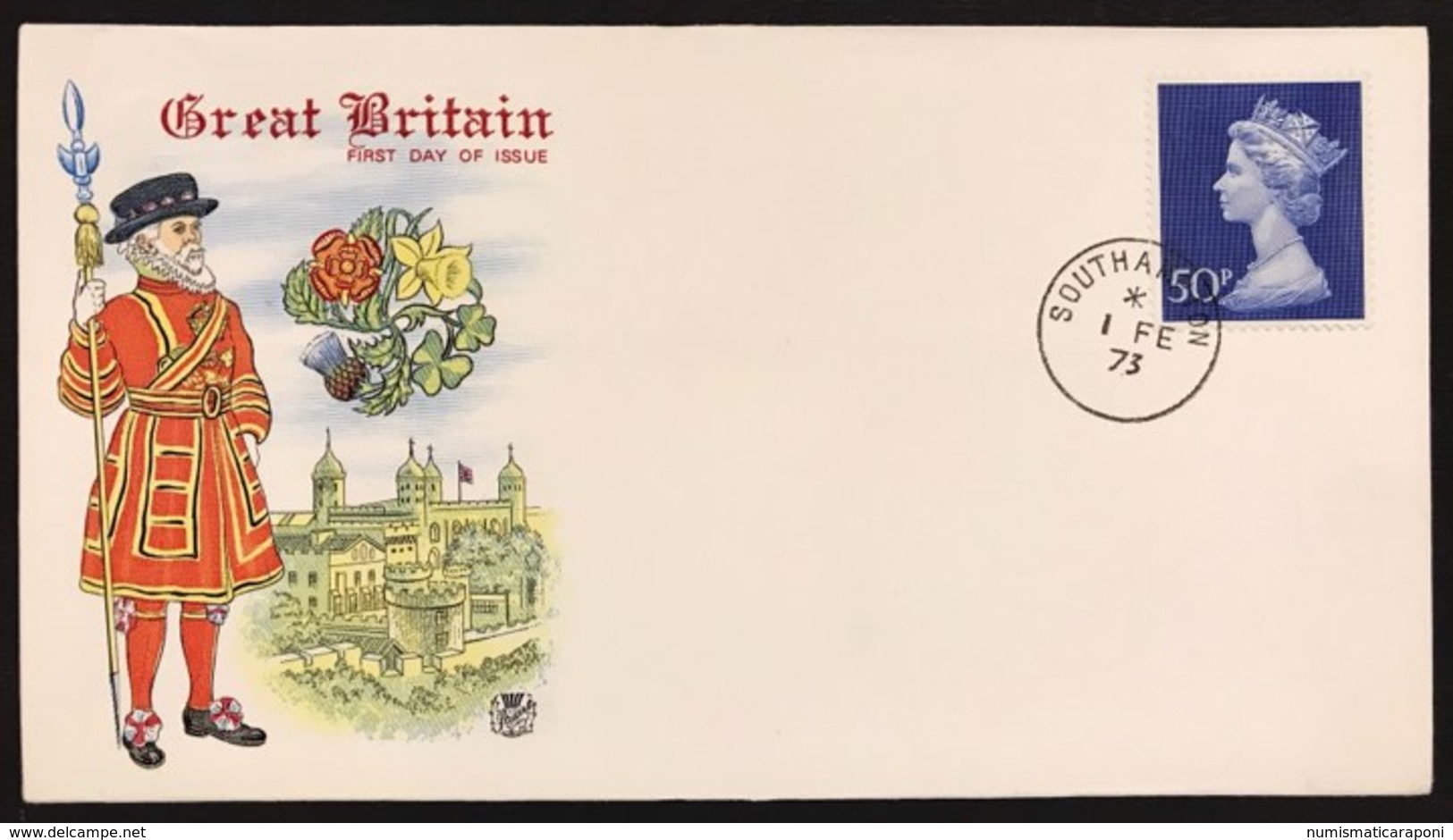 Great Britain 1973 First Day Definitiva Cod.bu.265 - Storia Postale