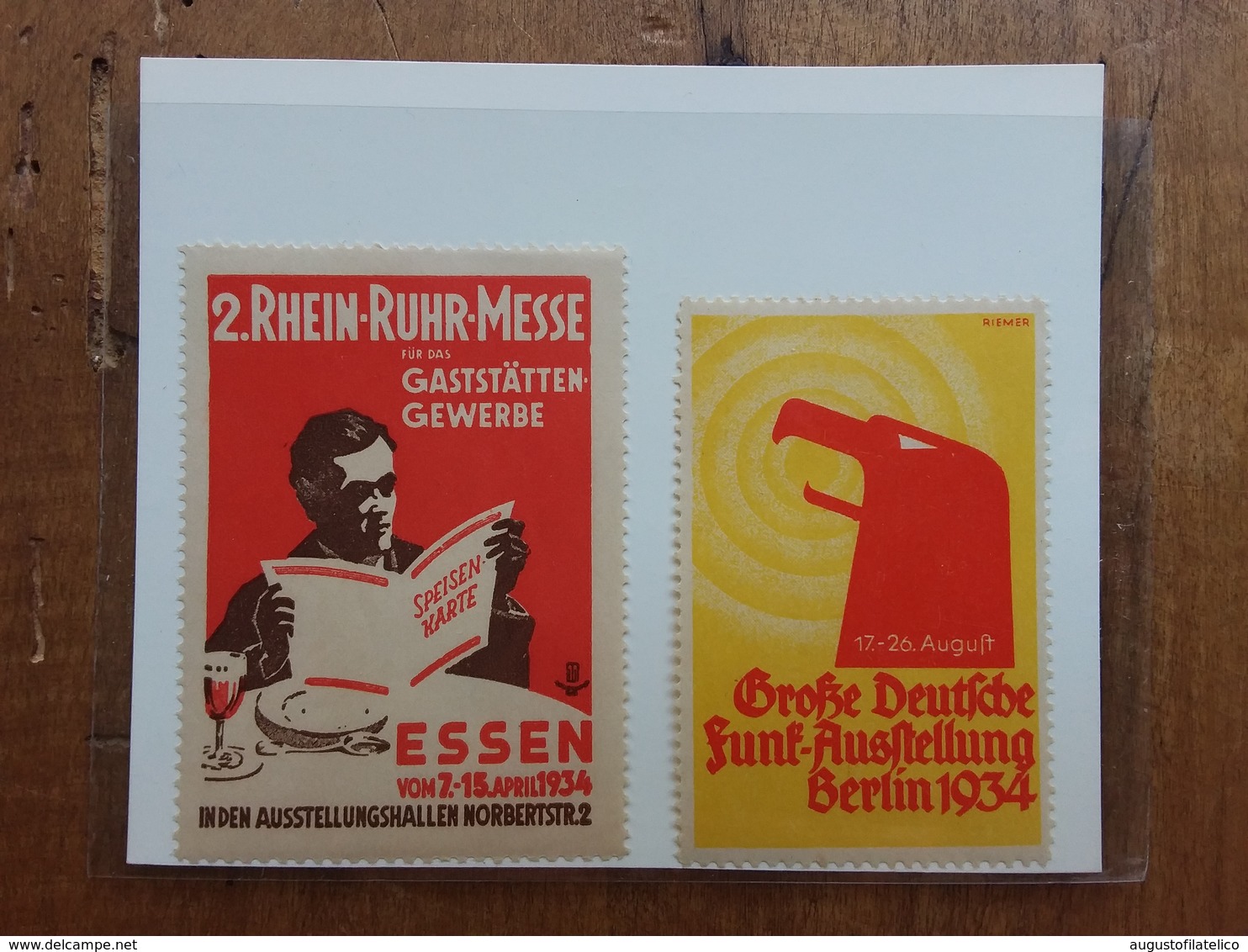 GERMANIA III REICH - 2 Erinnofili Del 1934 Nuovi ** Originali + Spese Postali - Unused Stamps