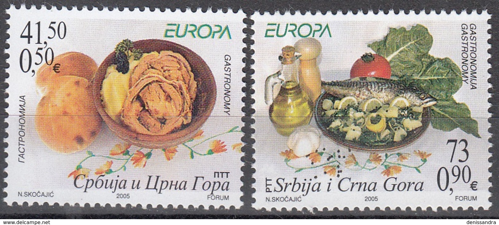 Srbija I Crna Gora 2005 Michel 3269 - 3270 Neuf ** Cote (2017) 4.60 Euro Europa CEPT La Gastronomie - Serbie