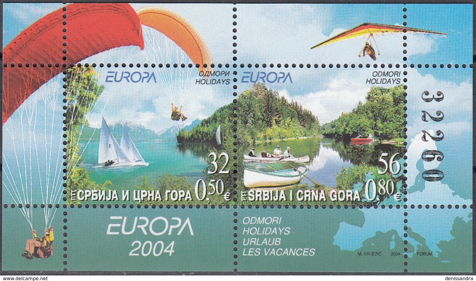 Srbija I Crna Gora 2004 Michel Bloc Feuillet 57 Neuf ** Cote (2017) 27.50 Euro Europa CEPT Les Vacances - Serbie