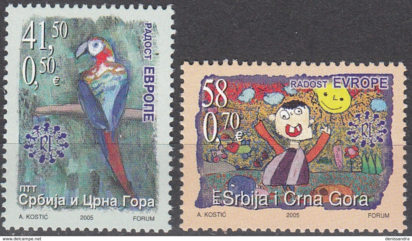 Srbija I Crna Gora 2005 Michel 3289 - 3290 Neuf ** Cote (2006) 2.40 Euro Dessins D'enfants - Serbie