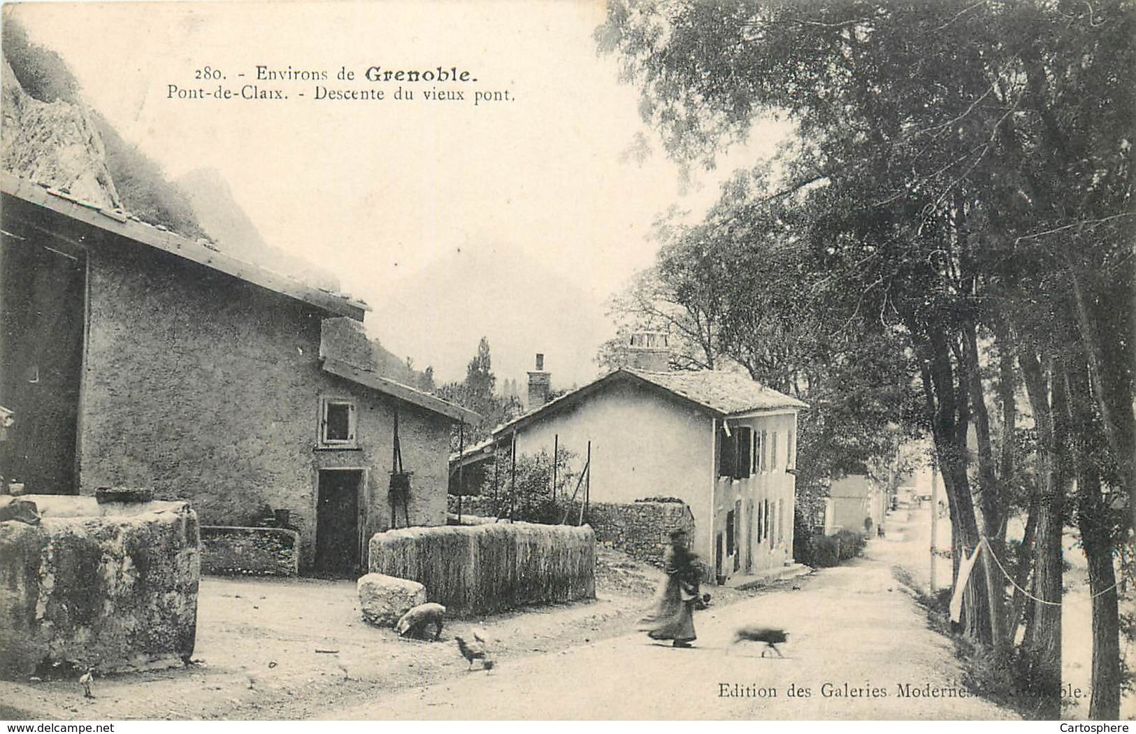 CPA 38 Isère Environs De Grenoble -  Pont De Claix - Descente Du Vieux Pont - Altri & Non Classificati