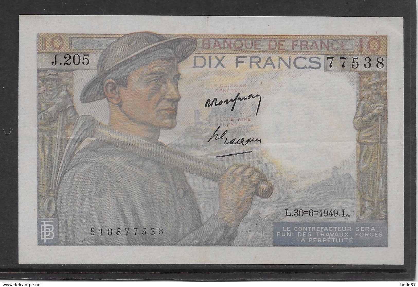 France 10 Francs Mineur 30-6-1949 - Fayette N°8-22 - SUP - 10 F 1941-1949 ''Mineur''