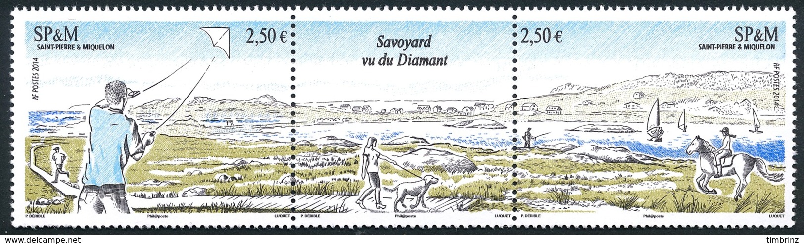 ST-PIERRE ET MIQUELON 2014 - Yv. 1119 & 1120 Tryptique **   Faciale= 5,00 EUR - Etang Savoyard (2 Val.)  ..Réf.SPM11677 - Neufs