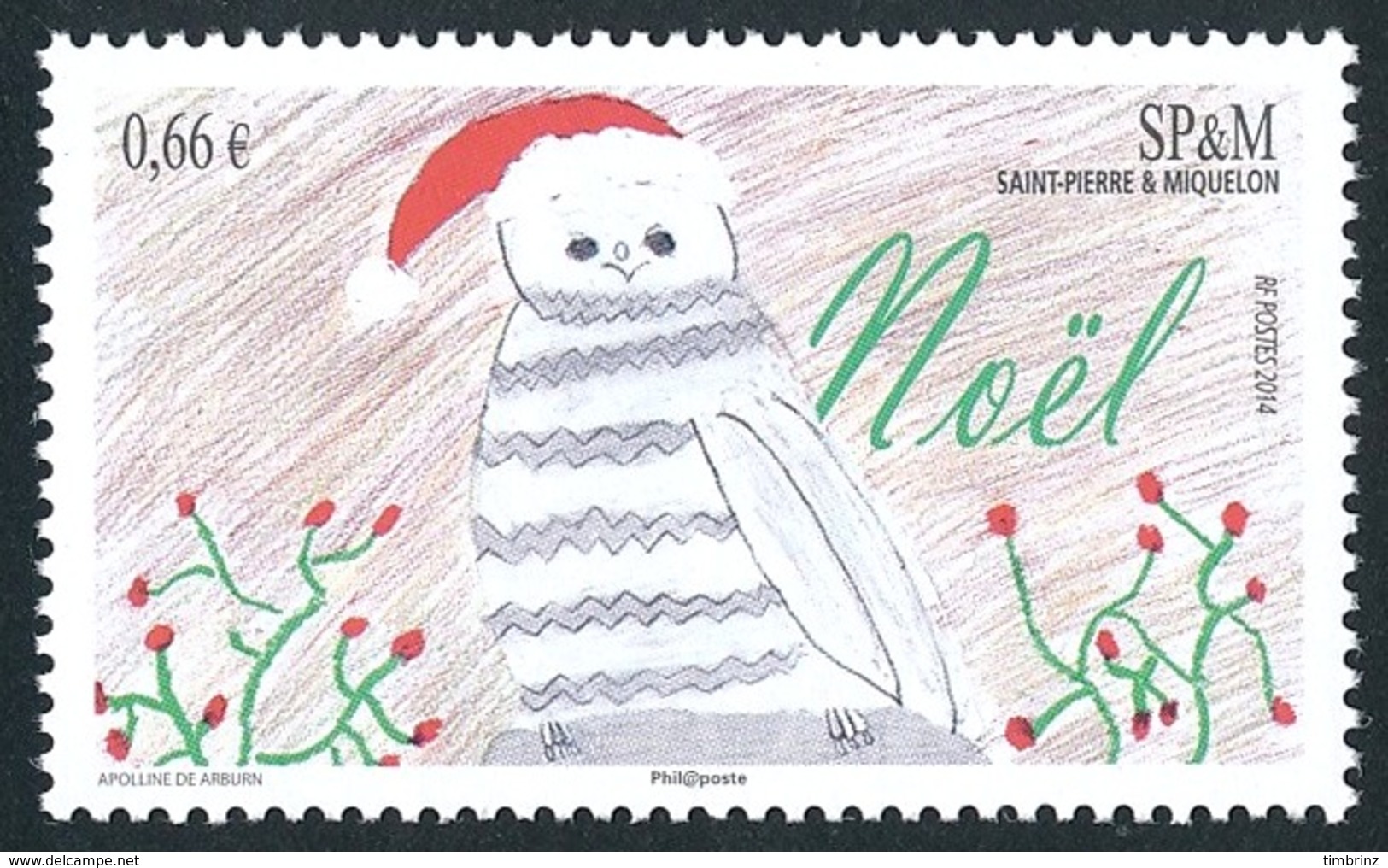 ST-PIERRE ET MIQUELON 2014 - Yv. 1122 **   Faciale= 0,66 EUR - Noël. Dessin D'enfant: Bonhomme De Neige  ..Réf.SPM11680 - Ungebraucht