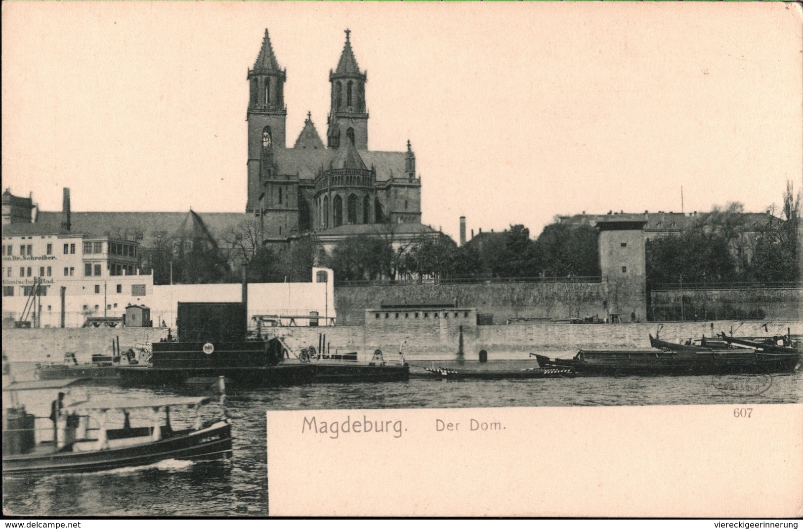 ! Alte Ansichtskarte Aus Magdeburg Dom, Elbe, Schiffe, Ships, Verlag: Wilhelm Hermann, Dresden, 607 - Magdeburg