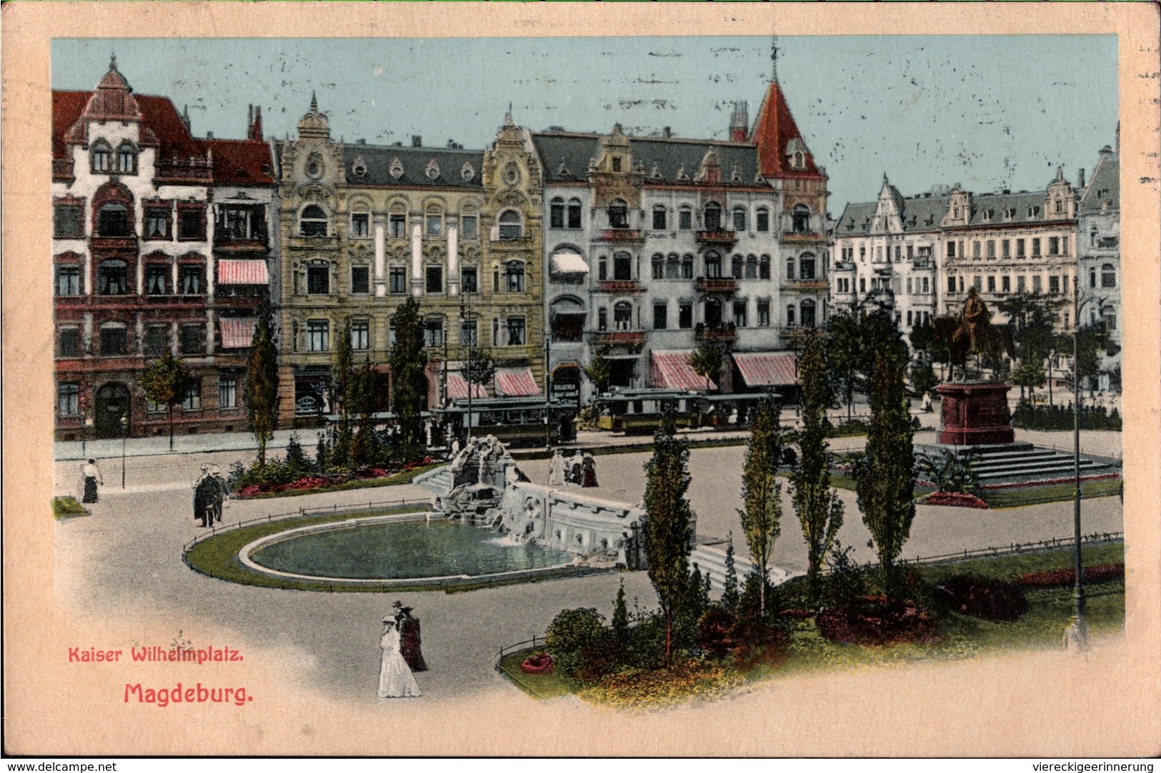 ! Alte Ansichtskarte Aus Magdeburg , Kaiser Wilhelmplatz, 1912, Verlag: R. Lederbogen - Magdeburg