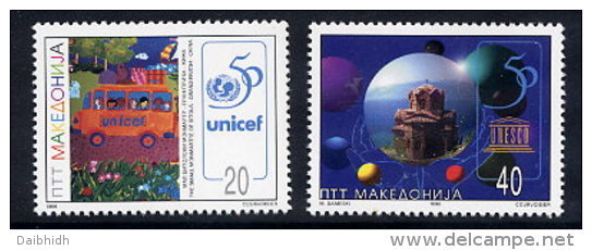 MACEDONIA 1996 UNICEF & UNESCO 50th Anniversary  MNH / **.  Michel 91-92 - Macedonia Del Nord