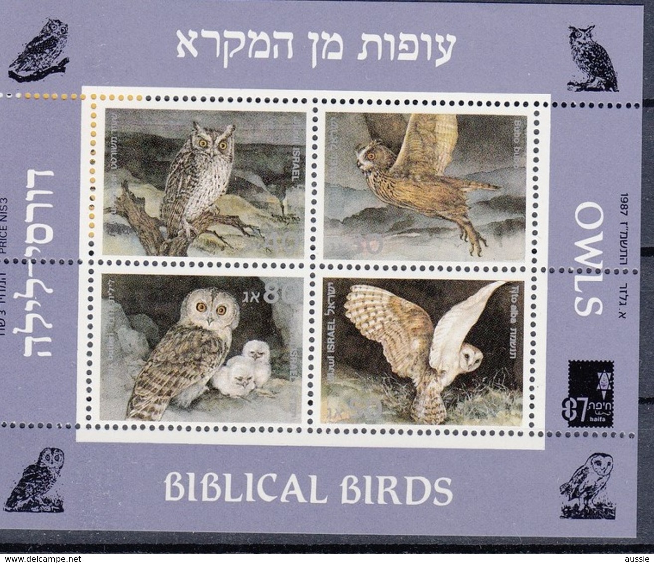 Israel 1987 Yvertn° Bloc 34 *** MNH Cote 80 FF Faune Oiseaux Vogels Birds - Owls