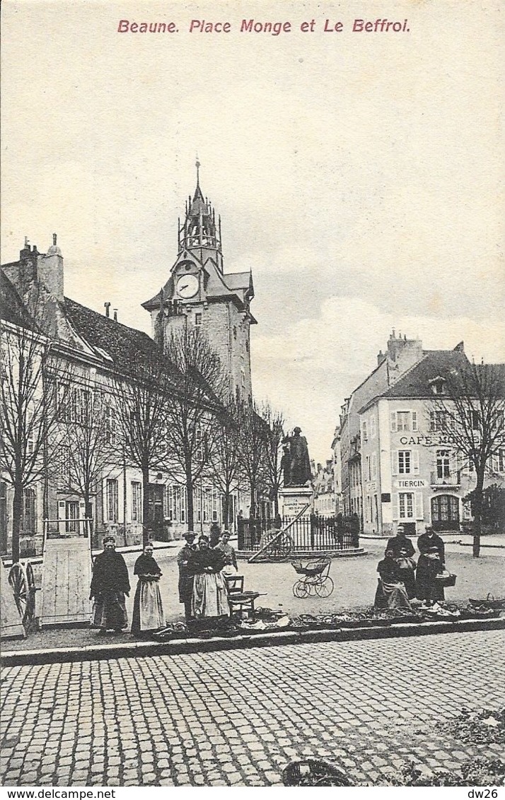 Beaune - Place Monge Et Le Beffroi - Edition Ronco Frères - Carte Animée, Non Circulée - Beaune