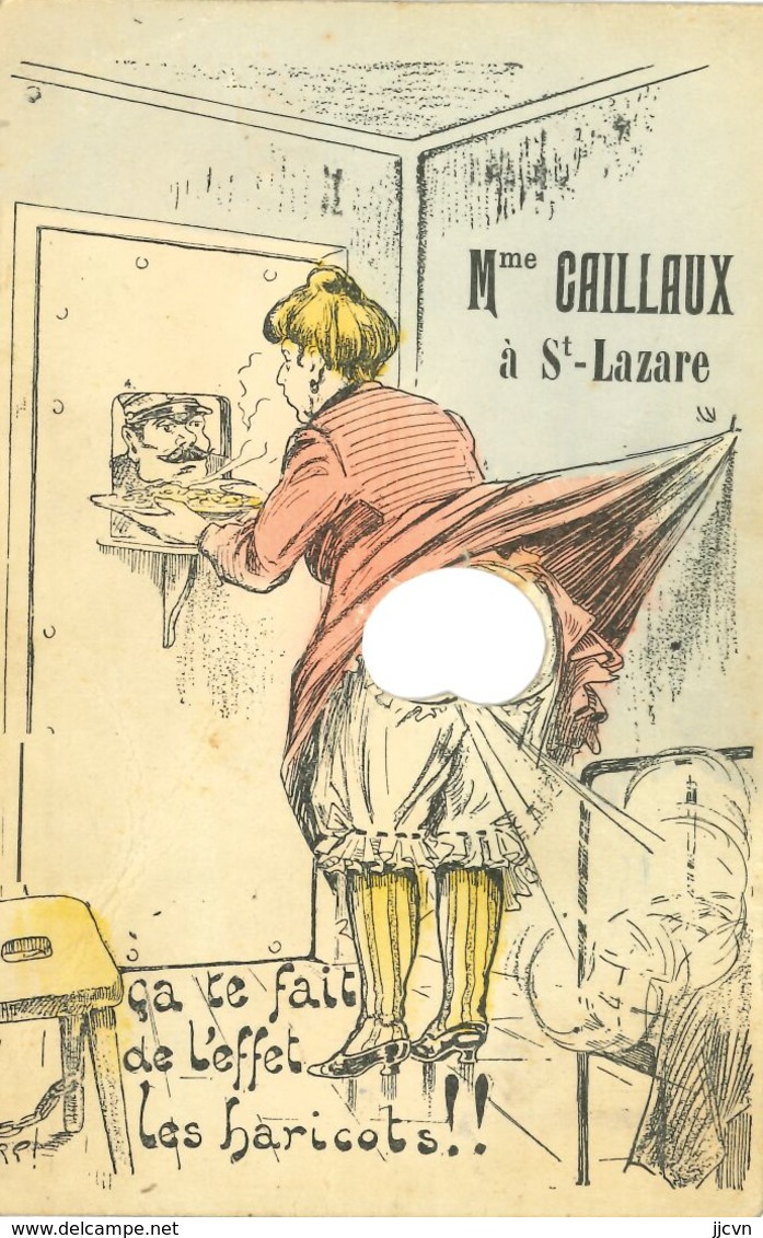 CPA - Mme Caillaux à St Lazare - Ca Te Fait De L' Effet Les Haricots !!! (carte Système Fantaisie) - Humour