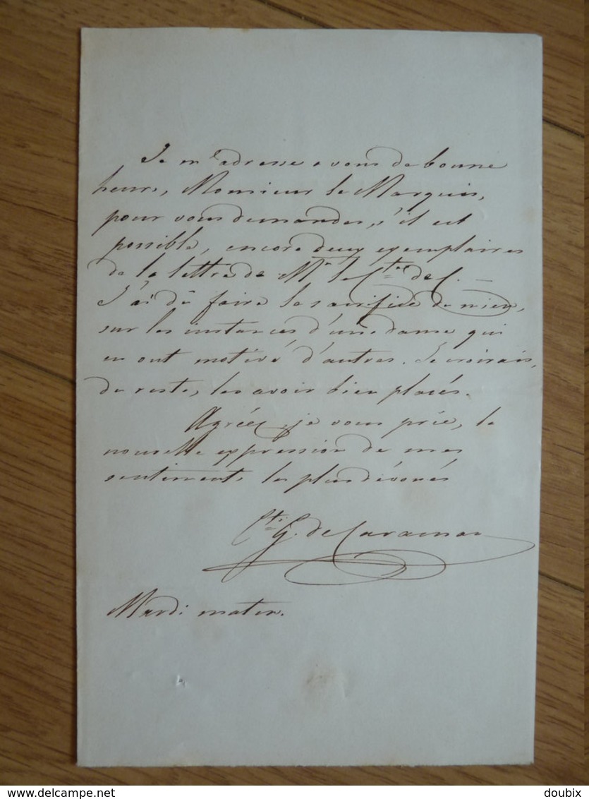 COMTE Georges RIQUET De CARAMAN (1790-1860) Ambassade LONDRES, LA HAYE, Washington - 2 X AUTOGRAPHE - Other & Unclassified