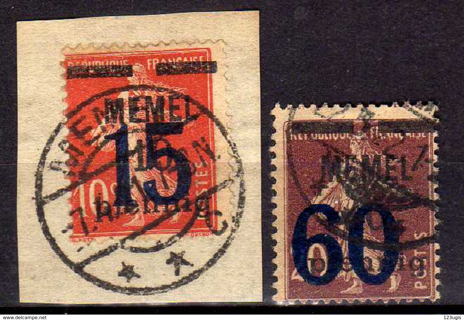 Memel 1921 Mi 34-35, Gestempelt [260819VII] - Memelgebiet 1923