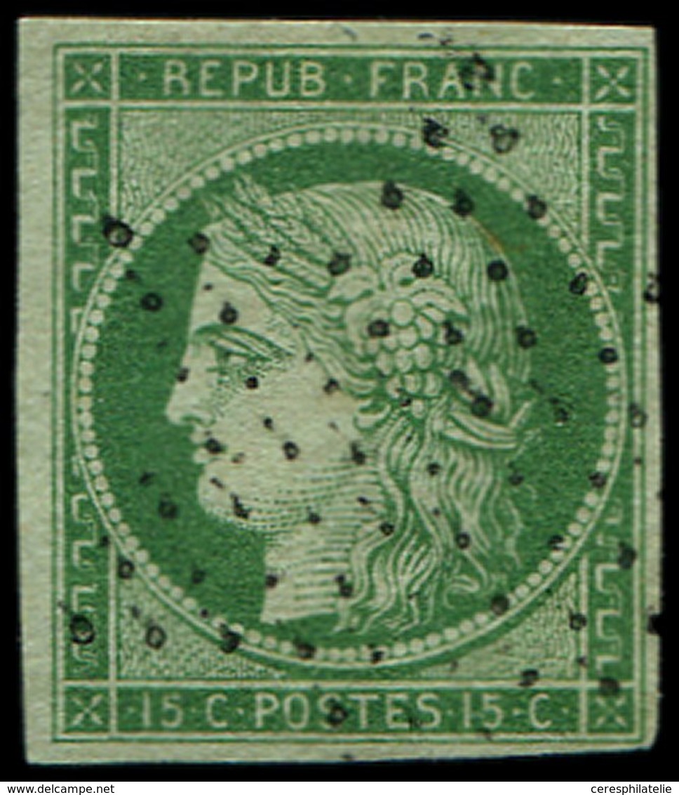 EMISSION DE 1849 - 2    15c. Vert Clair, Obl. ETOILE, TTB - 1849-1850 Cérès