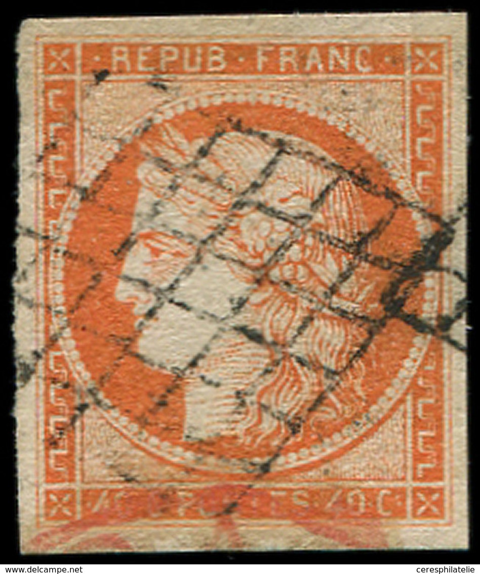 EMISSION DE 1849 - 5    40c. Orange, Oblitéré GRILLE, TB. C - 1849-1850 Cérès