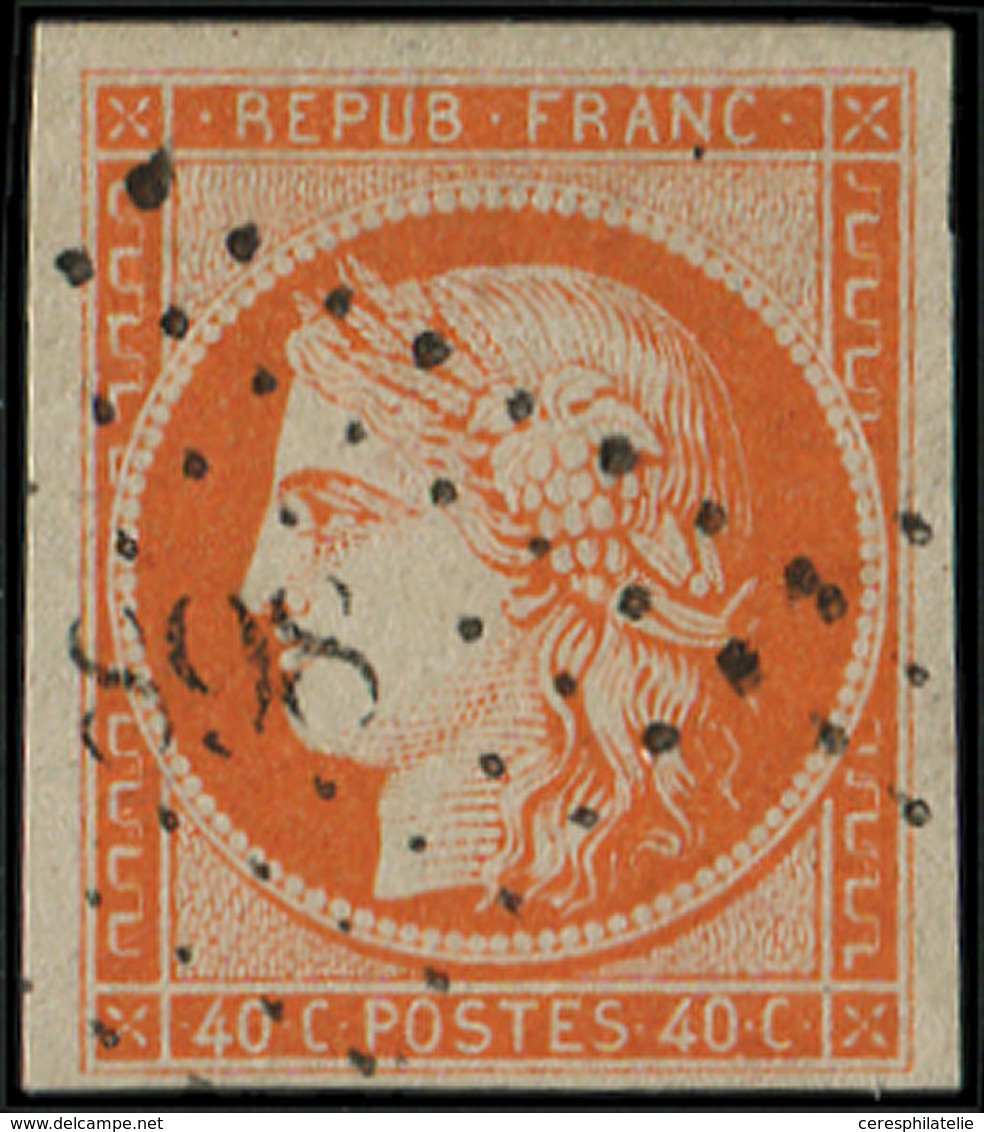 EMISSION DE 1849 - 5a   40c. Orange Vif, 3 Belles Marges, Obl. 898 Frappe Légère, TTB/Superbe, Br - 1849-1850 Cérès