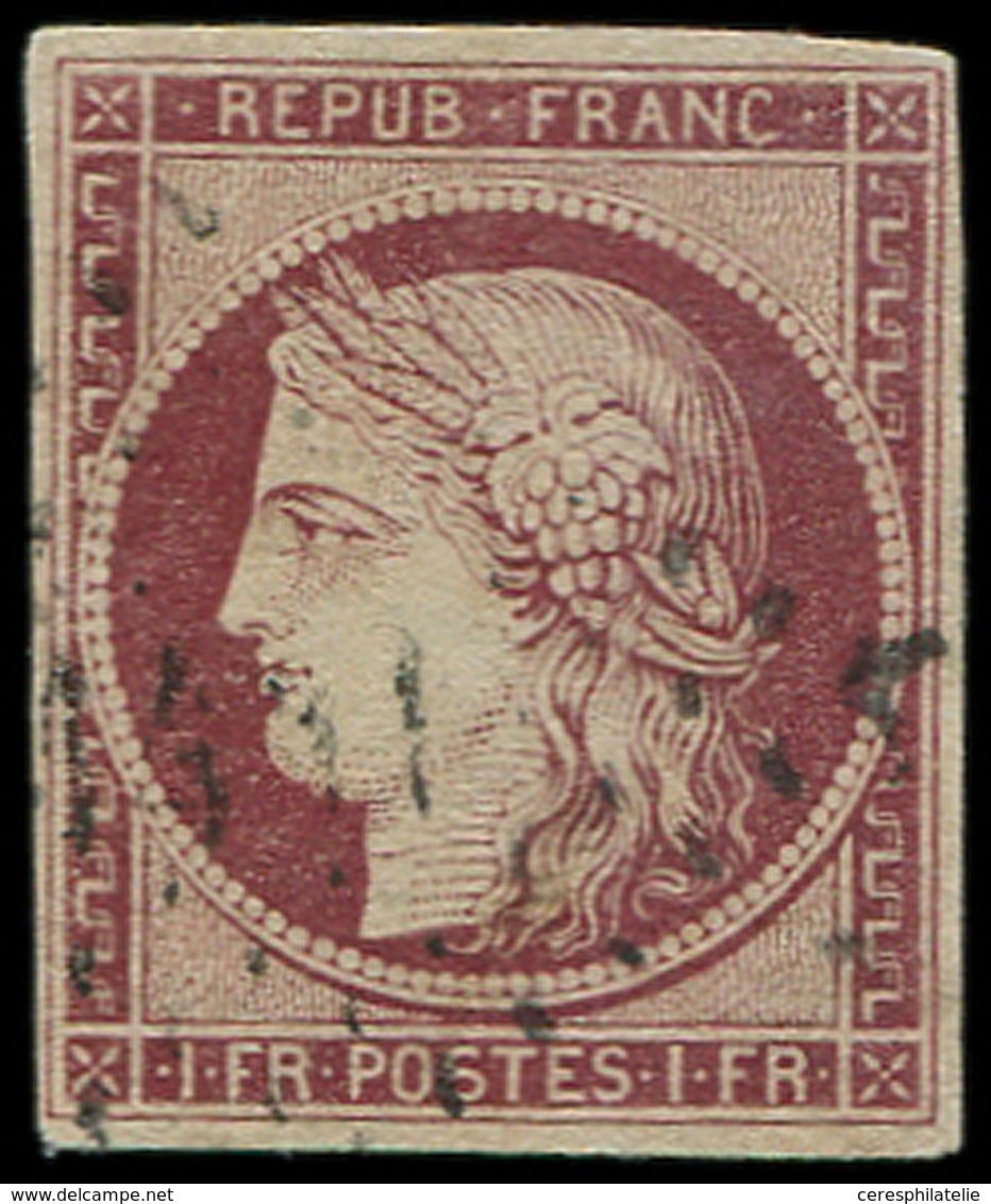 EMISSION DE 1849 - 6     1f. Carmin, Oblitéré PC, TB. C - 1849-1850 Ceres