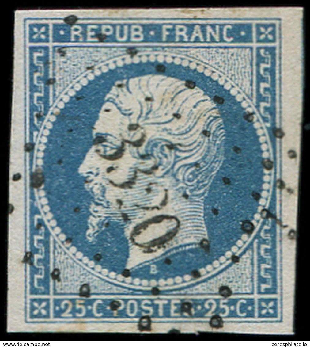 PRESIDENCE - 10   25c. Bleu, Obl. PC 3320, Frappe Superbe, TTB - 1852 Louis-Napoléon